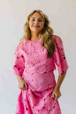 The Katie Embroidered Blouse + Skirt Set in Pink