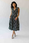 The Vergara Front Zip Midi Dress in Black