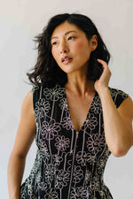 The Vergara Front Zip Midi Dress in Black