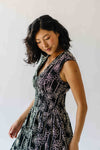 The Vergara Front Zip Midi Dress in Black
