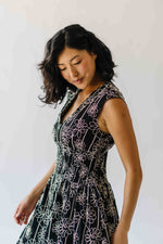 The Vergara Front Zip Midi Dress in Black