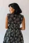 The Vergara Front Zip Midi Dress in Black