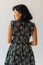 The Vergara Front Zip Midi Dress in Black