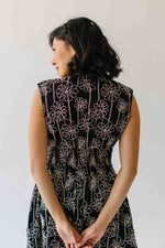 The Vergara Front Zip Midi Dress in Black