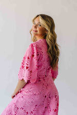 The Katie Embroidered Blouse + Skirt Set in Pink