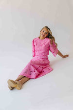 The Katie Embroidered Blouse + Skirt Set in Pink