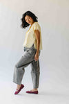 The Yorkana Eyelet Waist Barrel Jean in Grey