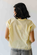 The Sanders Lace Insert Blouse in Yellow