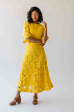 The Katie Embroidered Blouse + Skirt Set in Yellow