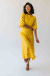 The Katie Embroidered Blouse + Skirt Set in Yellow