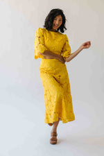 The Katie Embroidered Blouse + Skirt Set in Yellow
