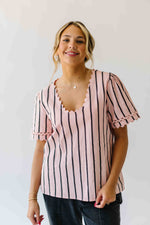 The Beasley Scallop Edge Blouse in Rose