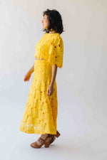 The Katie Embroidered Blouse + Skirt Set in Yellow