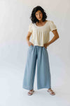 The Janae Textured Wide Leg Pant in Blue