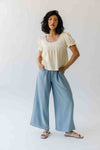 The Janae Textured Wide Leg Pant in Blue