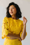 The Katie Embroidered Blouse + Skirt Set in Yellow
