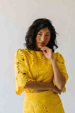 The Katie Embroidered Blouse + Skirt Set in Yellow