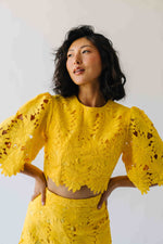 The Katie Embroidered Blouse + Skirt Set in Yellow