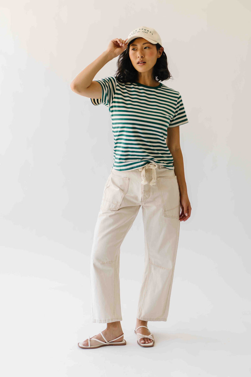 The Nolan Striped Tee in Green