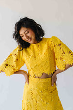 The Katie Embroidered Blouse + Skirt Set in Yellow