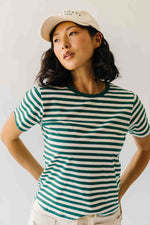The Nolan Striped Tee in Green
