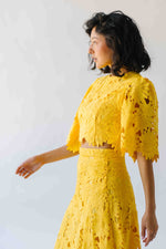 The Katie Embroidered Blouse + Skirt Set in Yellow