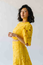 The Katie Embroidered Blouse + Skirt Set in Yellow