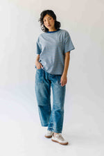 The Yorkana Eyelet Waist Barrel Jean in Medium Wash