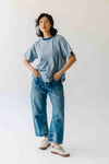The Yorkana Eyelet Waist Barrel Jean in Medium Wash