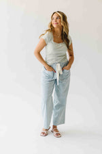 The Natasha Ribbed Tee in Sage Green