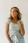 The Natasha Ribbed Tee in Sage Green
