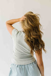 The Natasha Ribbed Tee in Sage Green