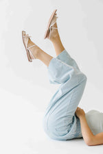 The Edison Drawstring Pant in Light Blue Stripe