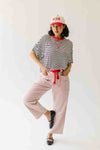 The Yorkana Eyelet Waist Barrel Jean in Striped Rust