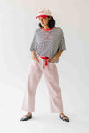 The Yorkana Eyelet Waist Barrel Jean in Striped Rust
