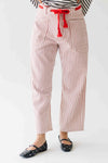The Yorkana Eyelet Waist Barrel Jean in Striped Rust
