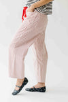 The Yorkana Eyelet Waist Barrel Jean in Striped Rust