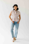 The Selma Pleated Collar Blouse in Pink Floral