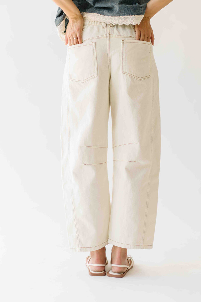 The Annie Slouchy Barrel Jean in Sand