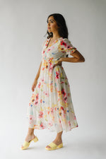 The Brom Floral Ruffle Dress in Ivory