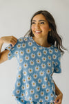 The Lance Sunflower Print Blouse in Blue