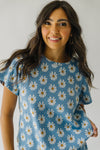 The Lance Sunflower Print Blouse in Blue