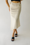 The Amica Tie Detail Midi Skirt in Cream