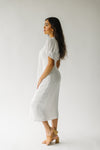 The Sharsti Button-Down Midi Dress in White