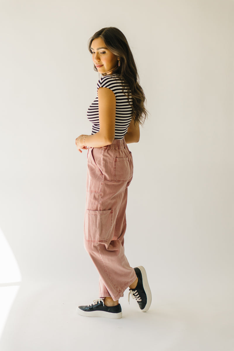 The Sunray Cropped Tee in Ivory + Black Stripe