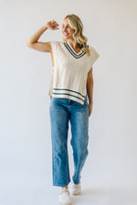 The Cupertino V-Neck Sweater Vest in Cream