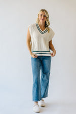The Cupertino V-Neck Sweater Vest in Cream