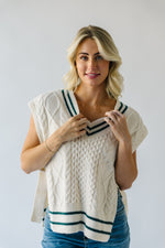 The Cupertino V-Neck Sweater Vest in Cream