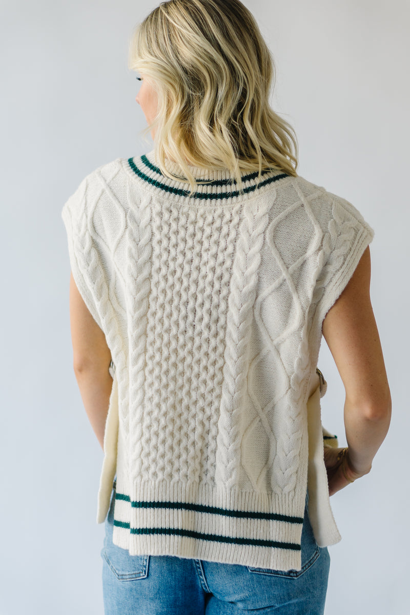 The Cupertino V-Neck Sweater Vest in Cream