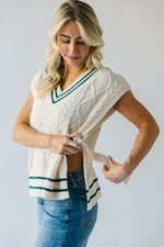 The Cupertino V-Neck Sweater Vest in Cream
